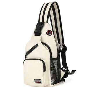 Womens over the shoulder sling bag backpack ((White))